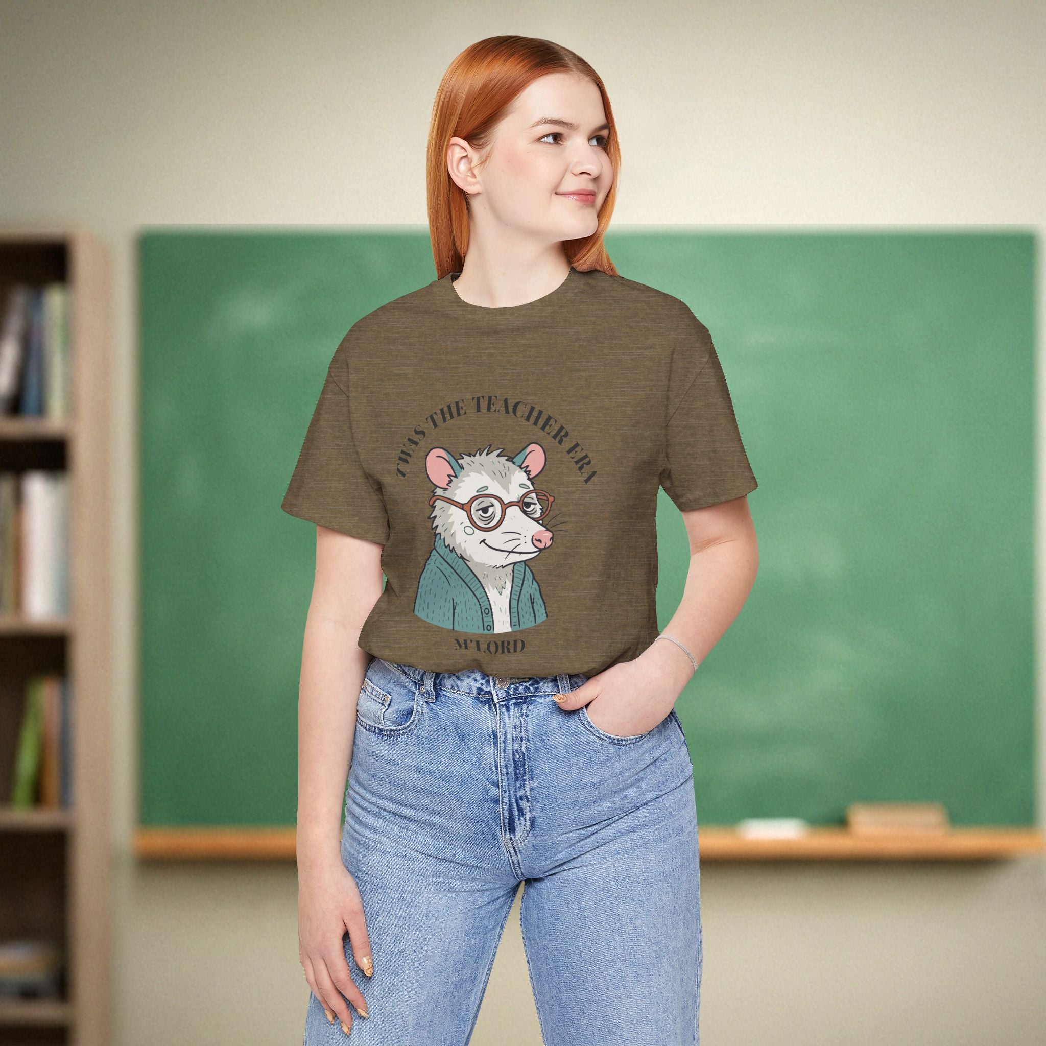Twas the Teacher Era M'Lord Shirt | Funny Opossum Teacher Meme Tee | Bella Canvas 3001