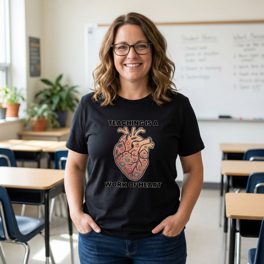 Teaching is a Work of Heart | New Teacher Shirt | Bella Canvas 3001