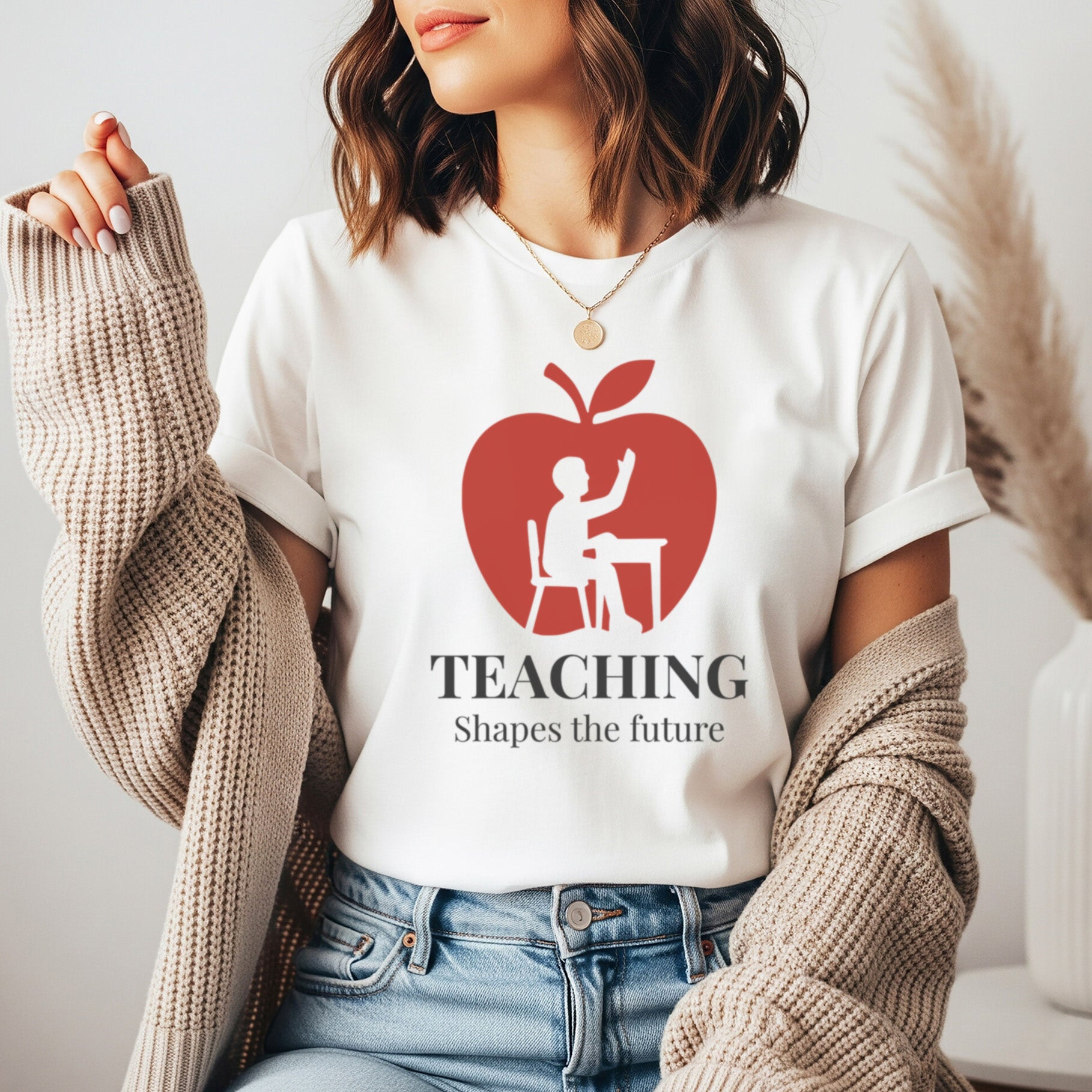 Teaching Shapes the Future | Inspirational Teacher Shirt | Bella Canvas 3001