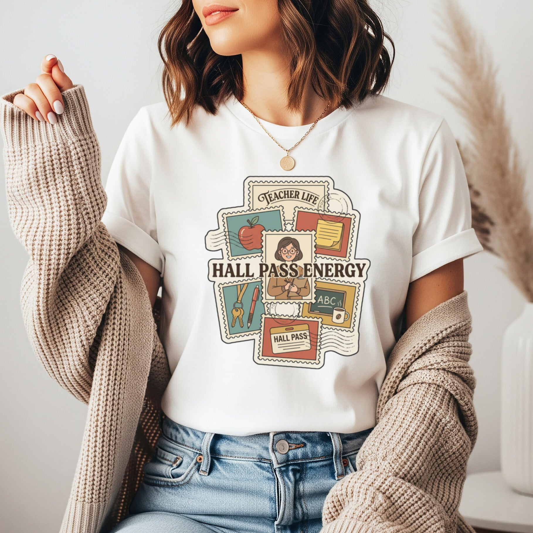 Hall Pass Energy Teacher Life | Funny Teacher Shirt | Bella Canvas 3001