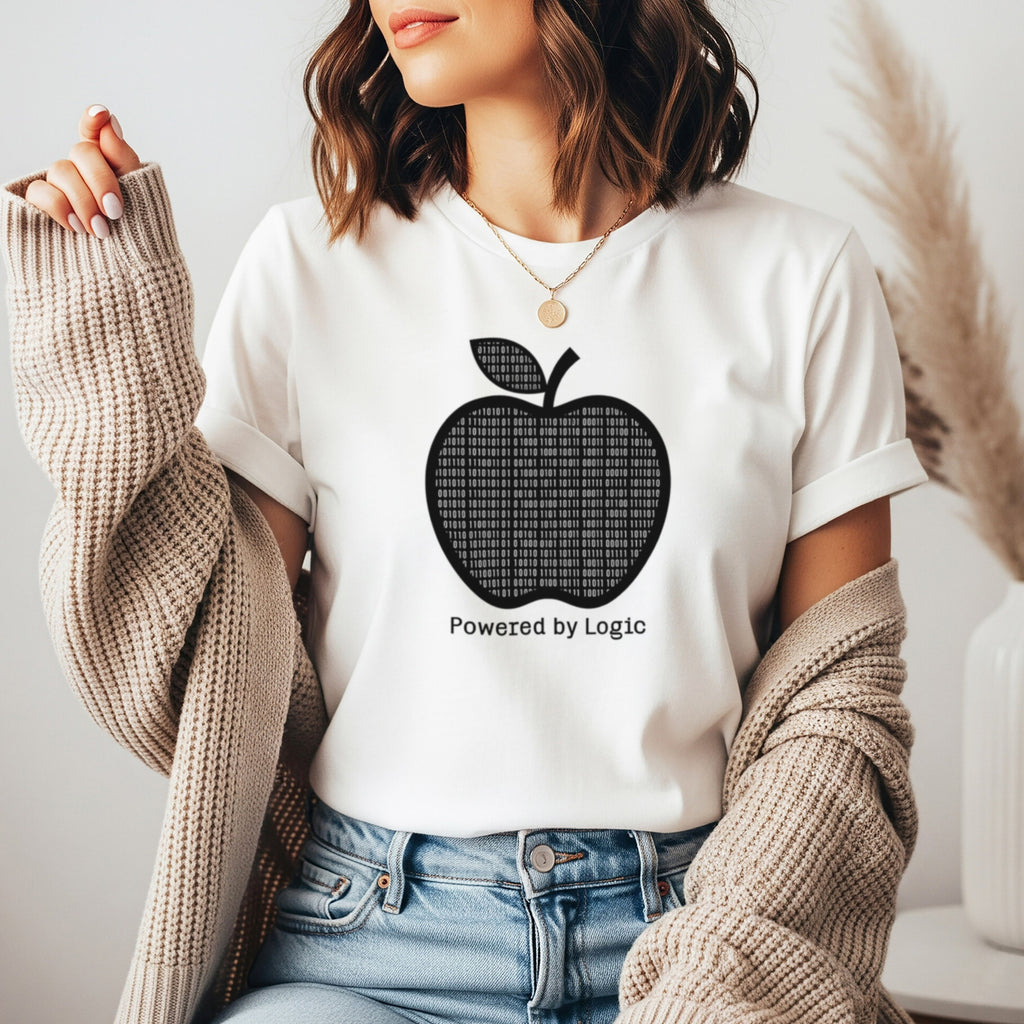 Powered by Logic Computer Science Teacher Shirt | STEM Teacher Tee | Bella Canvas 3001