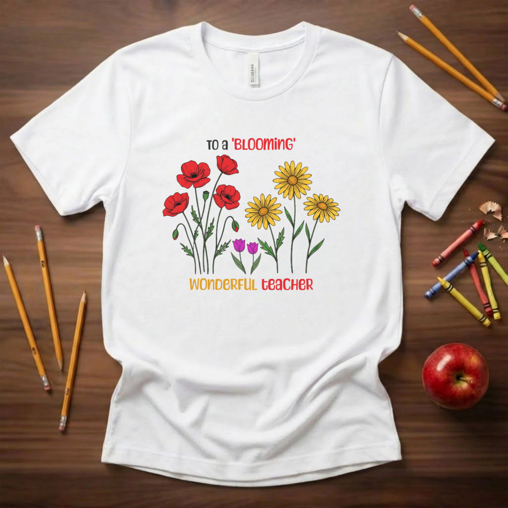 Blooming Wonderful Teacher Floral Shirt | Inspirational Teacher Gift | Bella Canvas 3001
