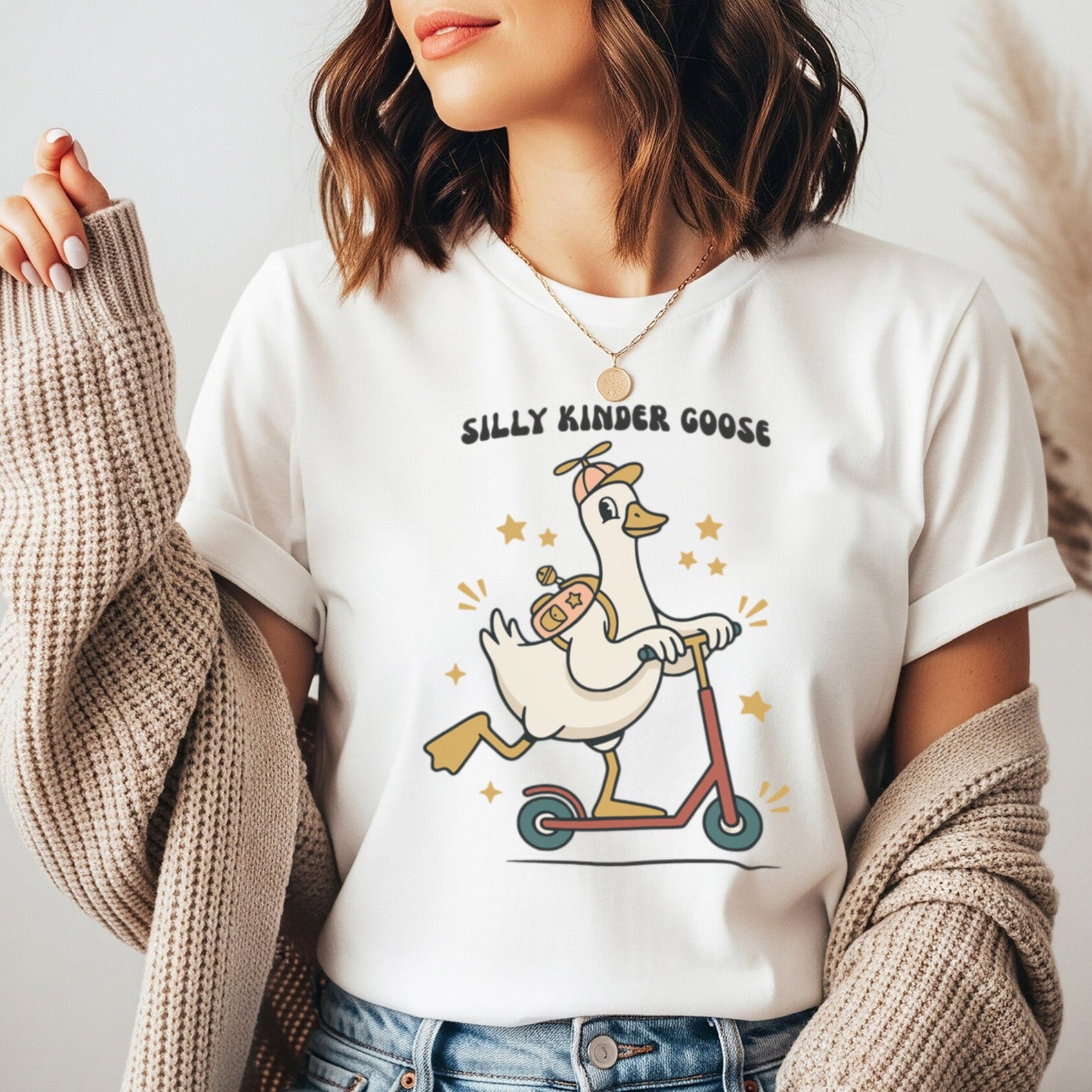 Silly Kinder Goose Shirt | Funny Kindergarten Teacher Tee | Bella Canvas 3001