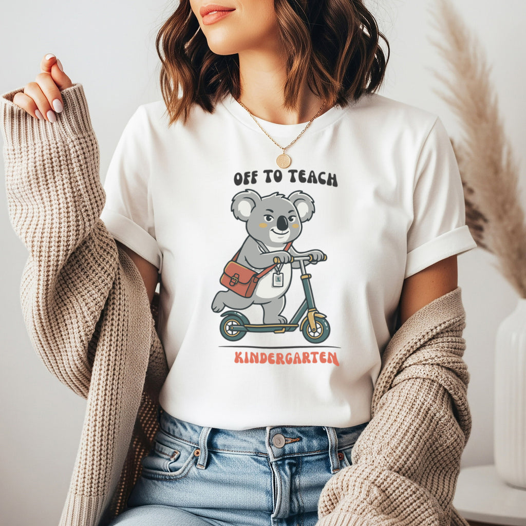 Off to Teach Koala Shirt | Cute Teacher Scooter Tee | Bella Canvas 3001
