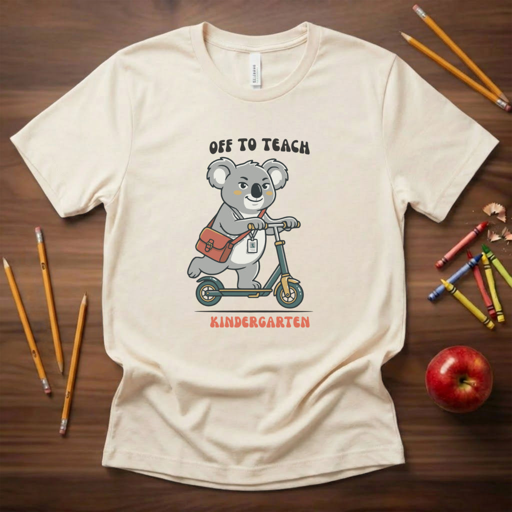 Off to Teach Koala Shirt | Cute Teacher Scooter Tee | Bella Canvas 3001