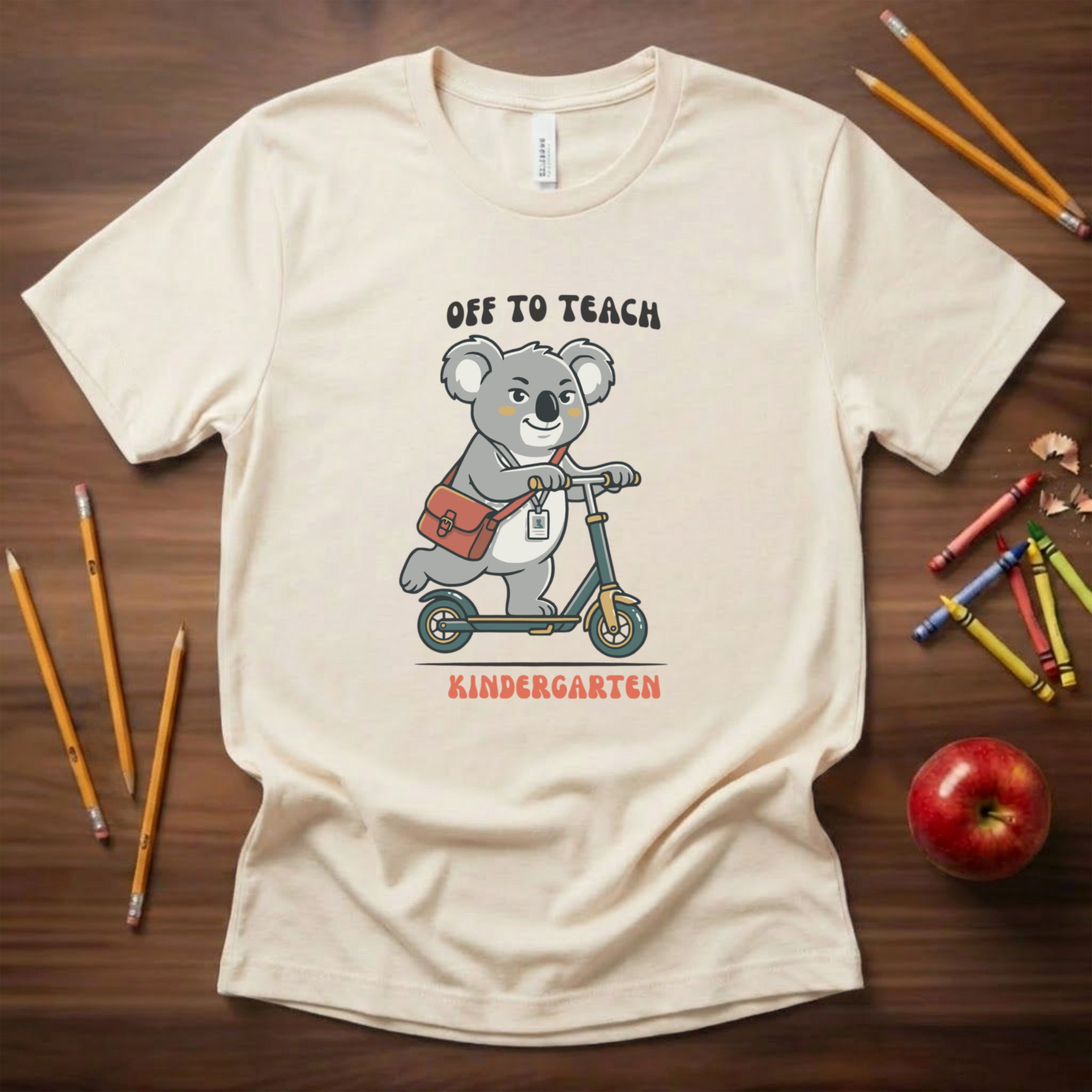 Off to Teach Koala Shirt | Cute Teacher Scooter Tee | Bella Canvas 3001