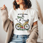 Music Teacher Cat Shirt | Yellow Retro Cruiser Bike Floral Tee | Bella Canvas 3001