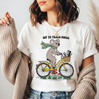 Music Teacher Koala Shirt | Yellow Retro Cruiser Bike Floral Tee | Funny Teacher Gift