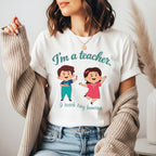 I Teach Tiny Humans Shirt | Cute Preschool & Kindergarten Teacher Tee | Early Childhood Teacher Gift | Bella Canvas 3001