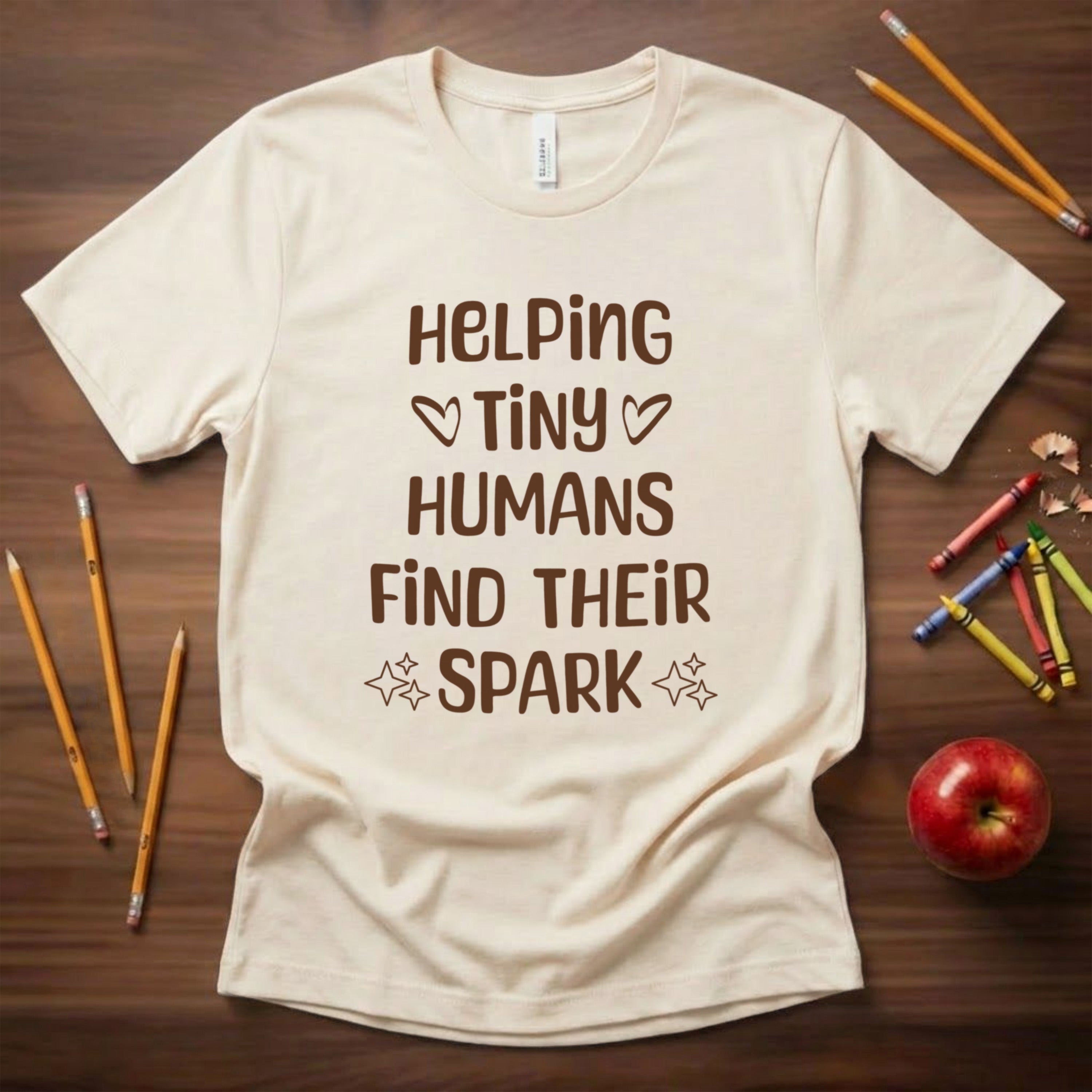 Helping Tiny Humans Find Their Spark Shirt | Inspirational Teacher Tee | Elementary Educator Gift | Bella Canvas 3001