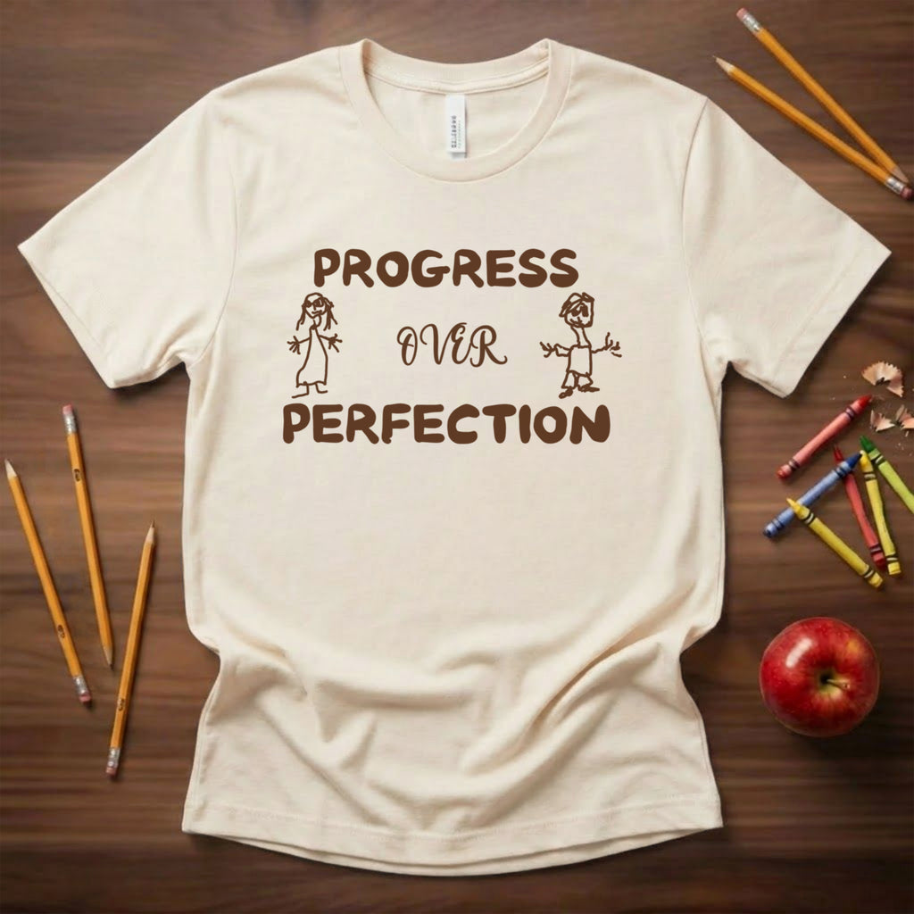 Progress Over Perfection Teacher Shirt | Growth Mindset Teacher Tee | Bella Canvas 3001