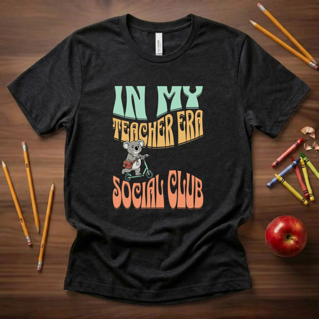In My Teacher Era Koala Shirt | Retro Teacher Social Club Tee | Groovy Mascot Teacher Shirt | Bella Canvas 3001