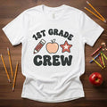 1st Grade Crew Shirt | Retro First Grade Teacher Tee | Aesthetic Teacher Team Shirt | Bella Canvas 3001
