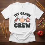 1st Grade Crew Shirt | Retro First Grade Teacher Tee | Aesthetic Teacher Team Shirt | Bella Canvas 3001