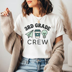 3rd Grade Crew Shirt | Retro Third Grade Teacher Tee | Cute Teacher Coffee Shirt | Bella Canvas 3001