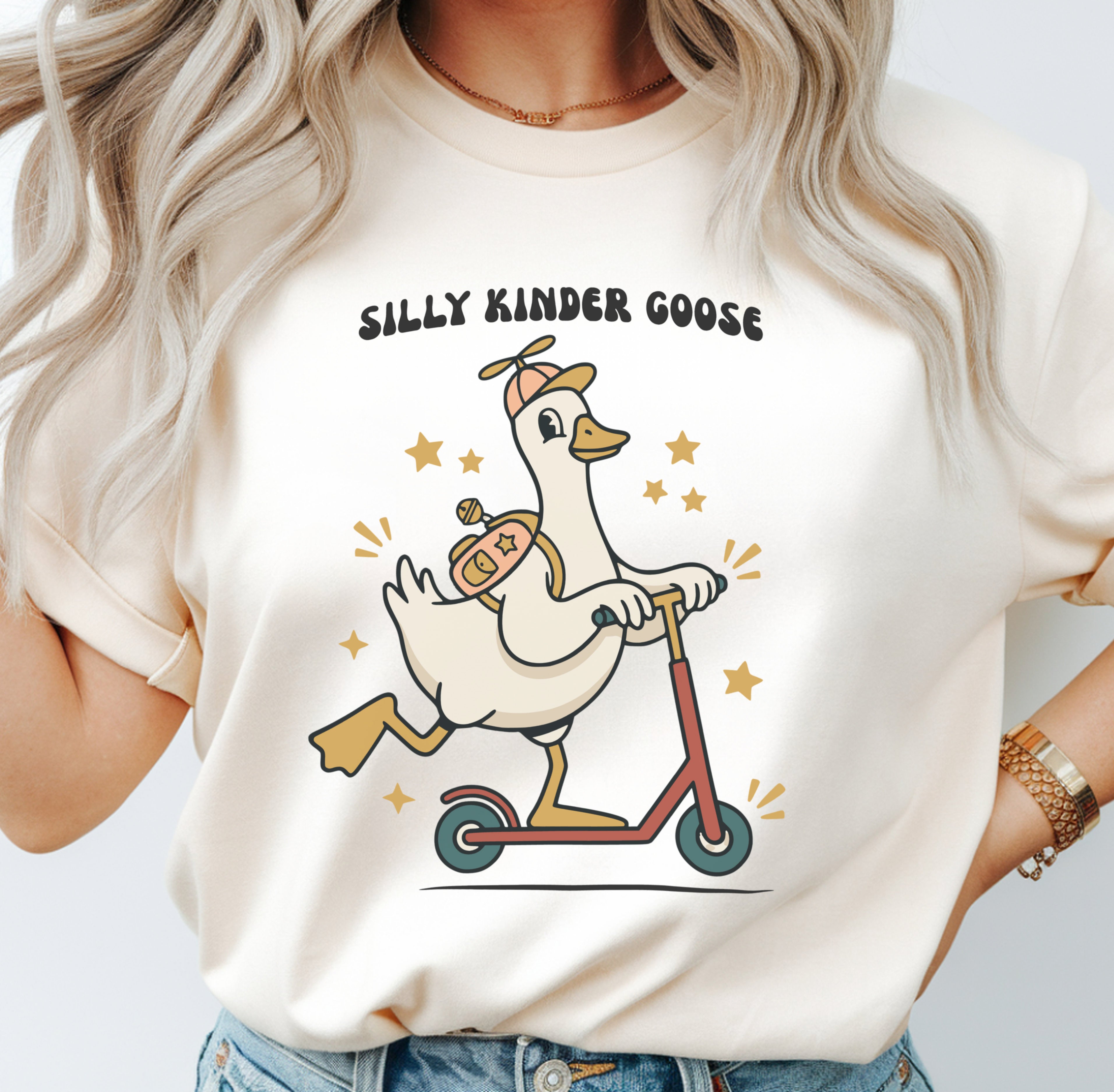 Silly Kinder Goose Shirt | Funny Kindergarten Teacher Tee | Premium Comfort Colors 1717 Vintage Tee
