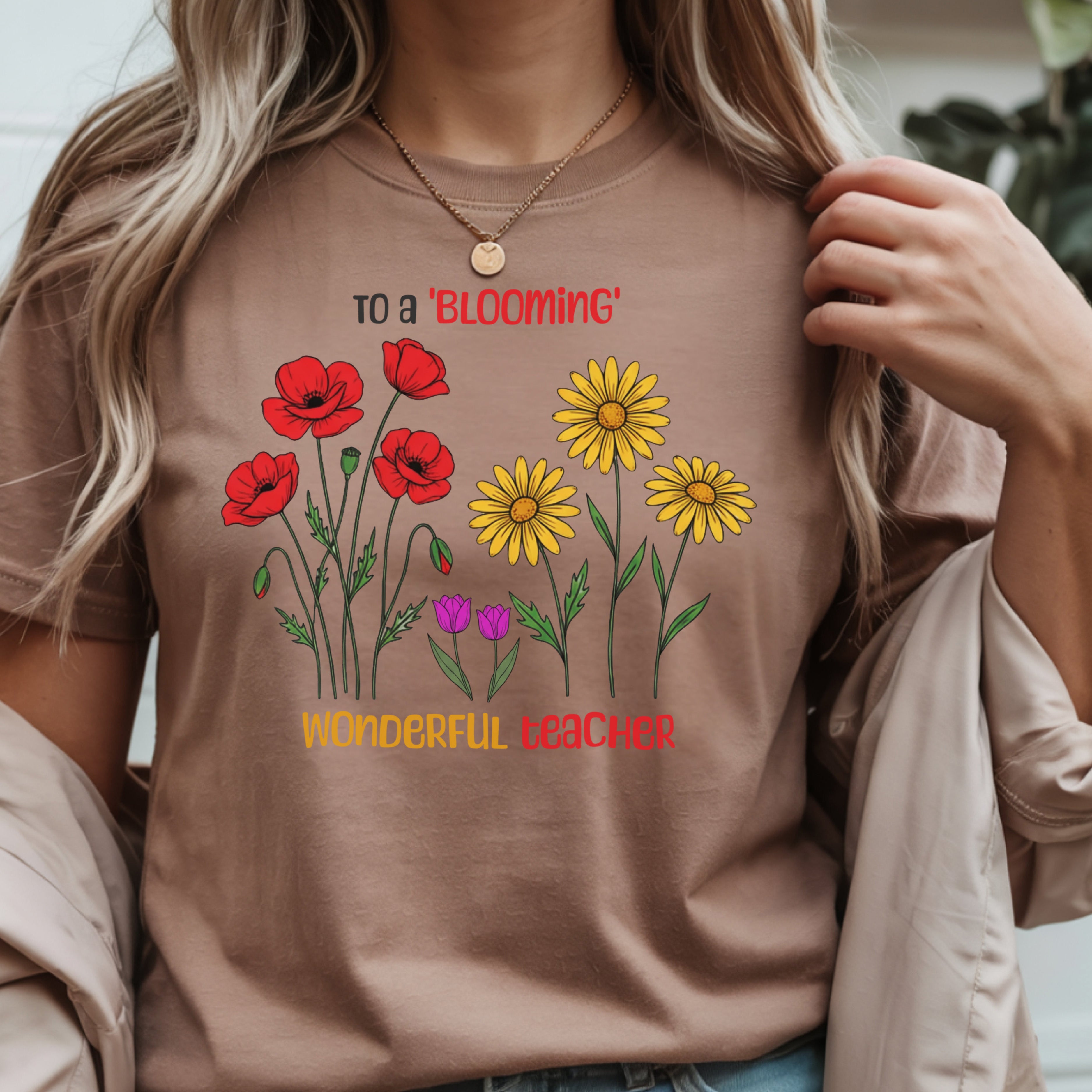 Blooming Wonderful Teacher Floral Shirt | Inspirational Teacher Gift | Premium Comfort Colors 1717 Vintage Tee