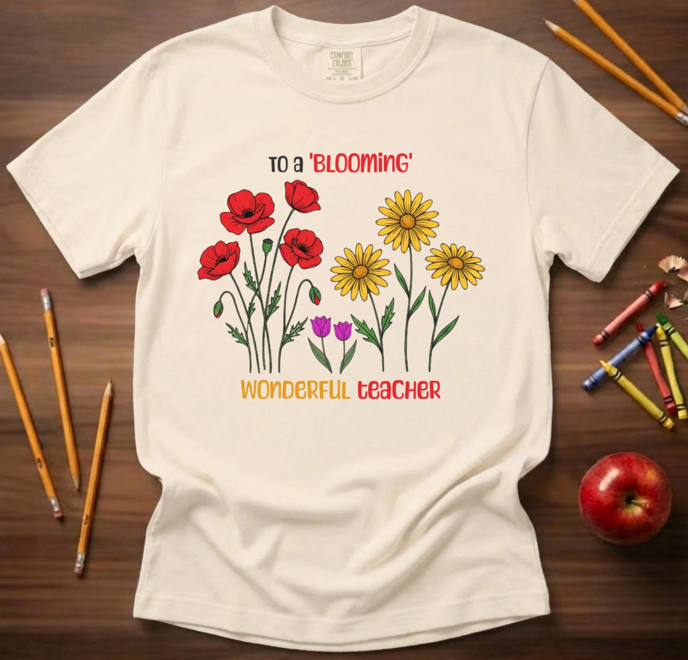 Blooming Wonderful Teacher Floral Shirt | Inspirational Teacher Gift | Premium Comfort Colors 1717 Vintage Tee