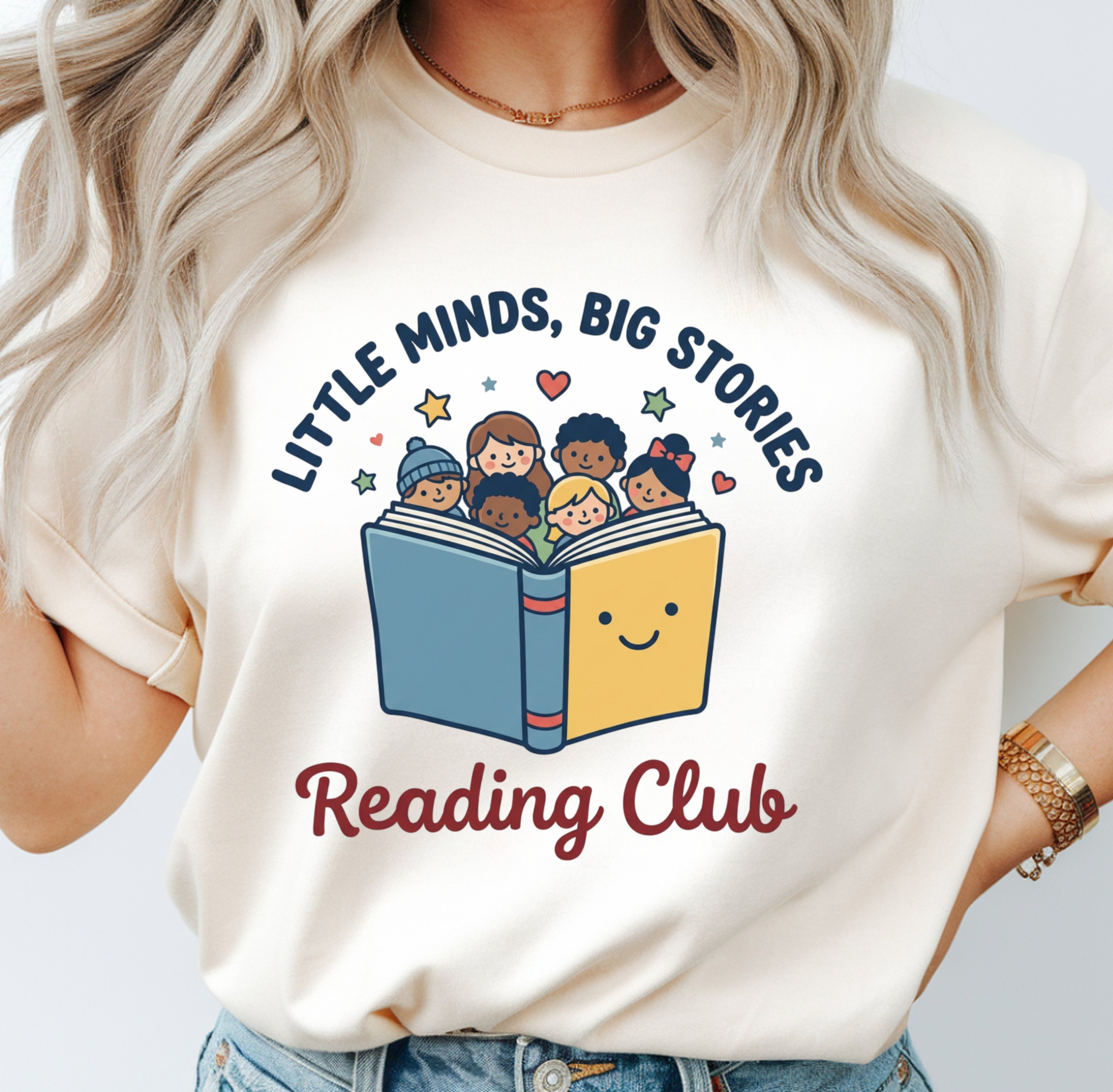 Little Minds Big Stories Reading Club | Reading Teacher Shirt | Premium Comfort Colors 1717 Vintage Tee