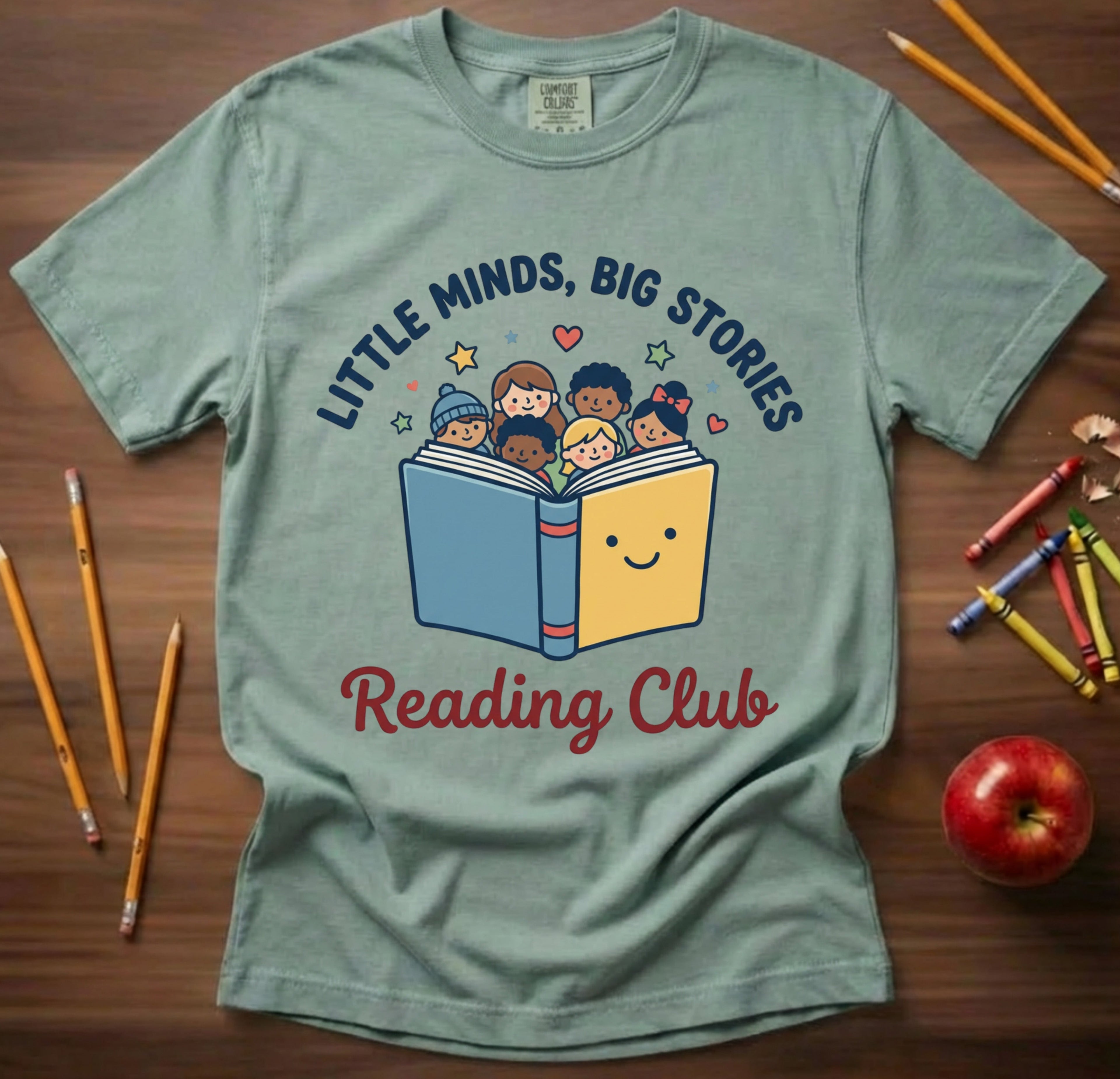 Little Minds Big Stories Reading Club | Reading Teacher Shirt | Premium Comfort Colors 1717 Vintage Tee