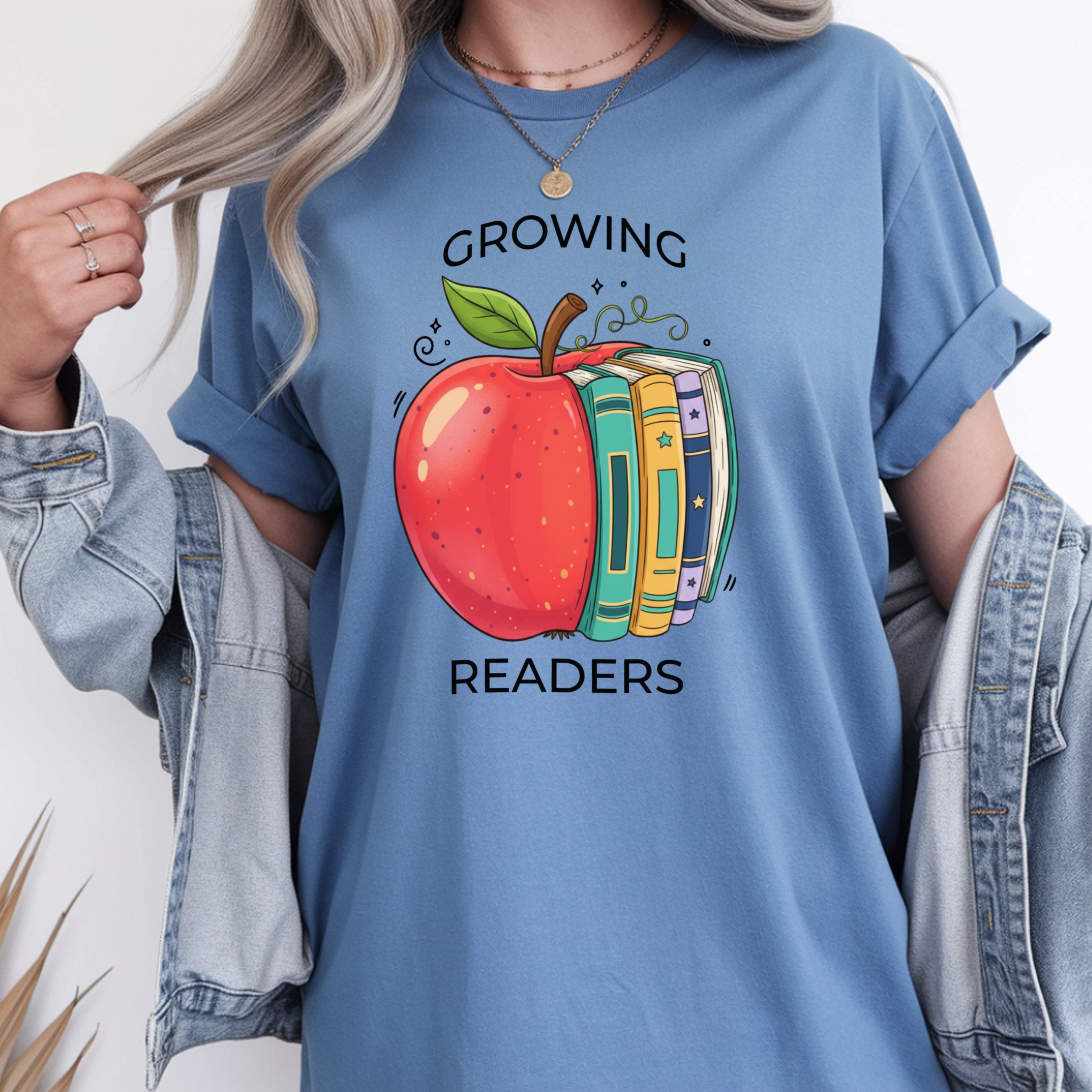 Growing Readers | Literacy Teacher Shirt | Premium Comfort Colors 1717 Vintage Tee