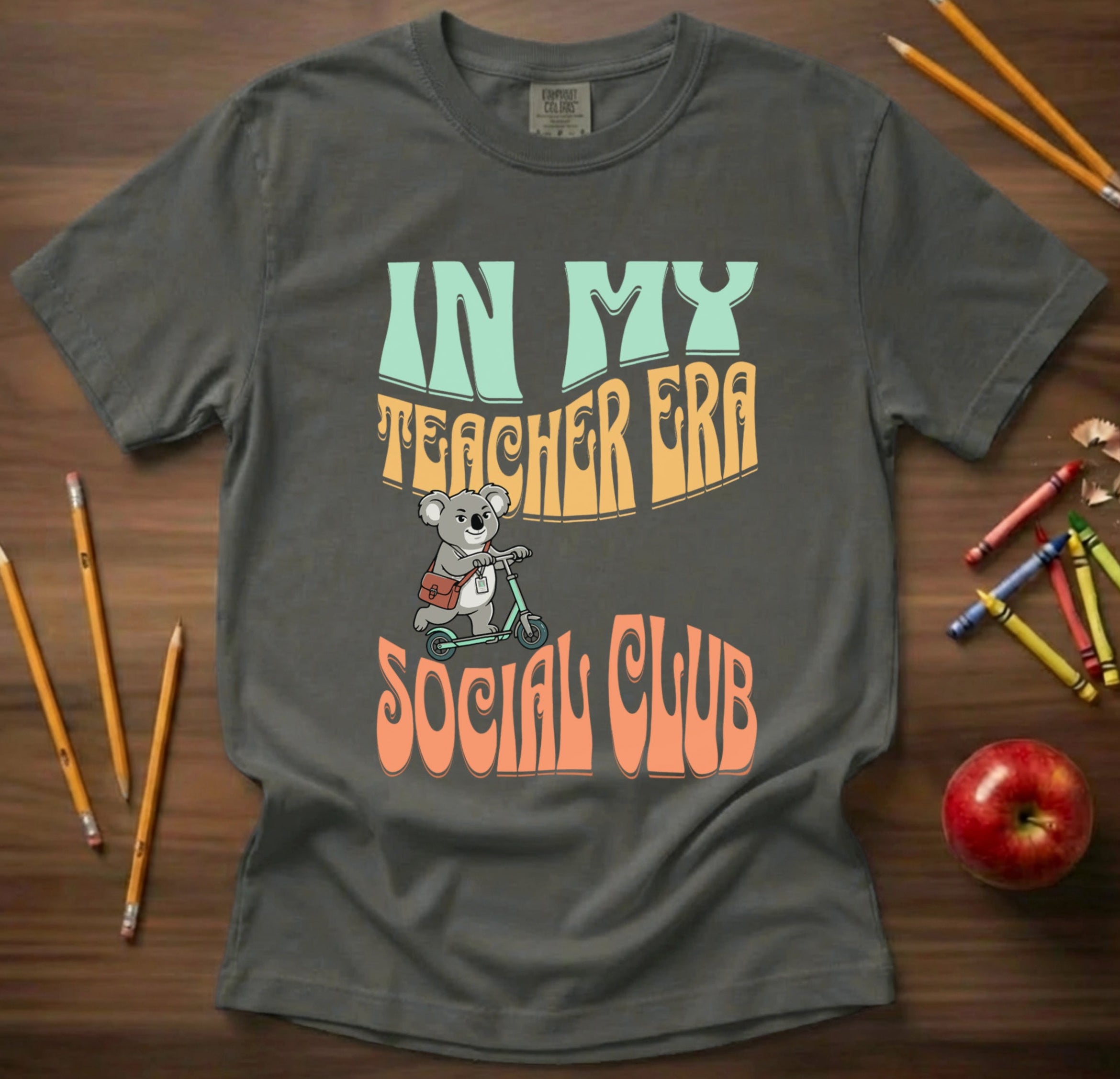 In My Teacher Era Koala Shirt | Retro Teacher Social Club Tee | Groovy Mascot Teacher Shirt | Premium Comfort Colors 1717 Vintage Tee