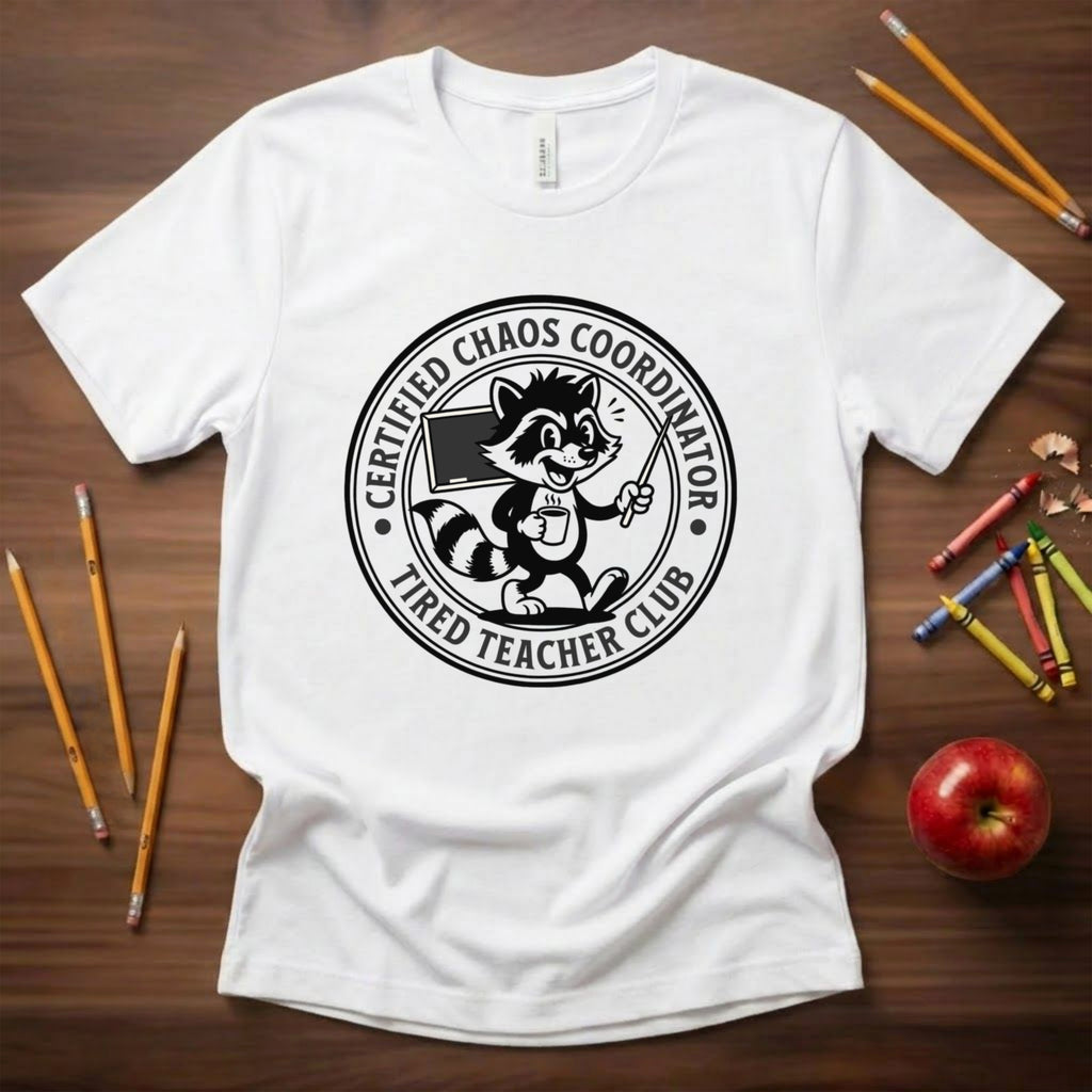 Certified Chaos Coordinator Teacher Shirt | Tired Teacher Club Tee | Bella Canvas 3001