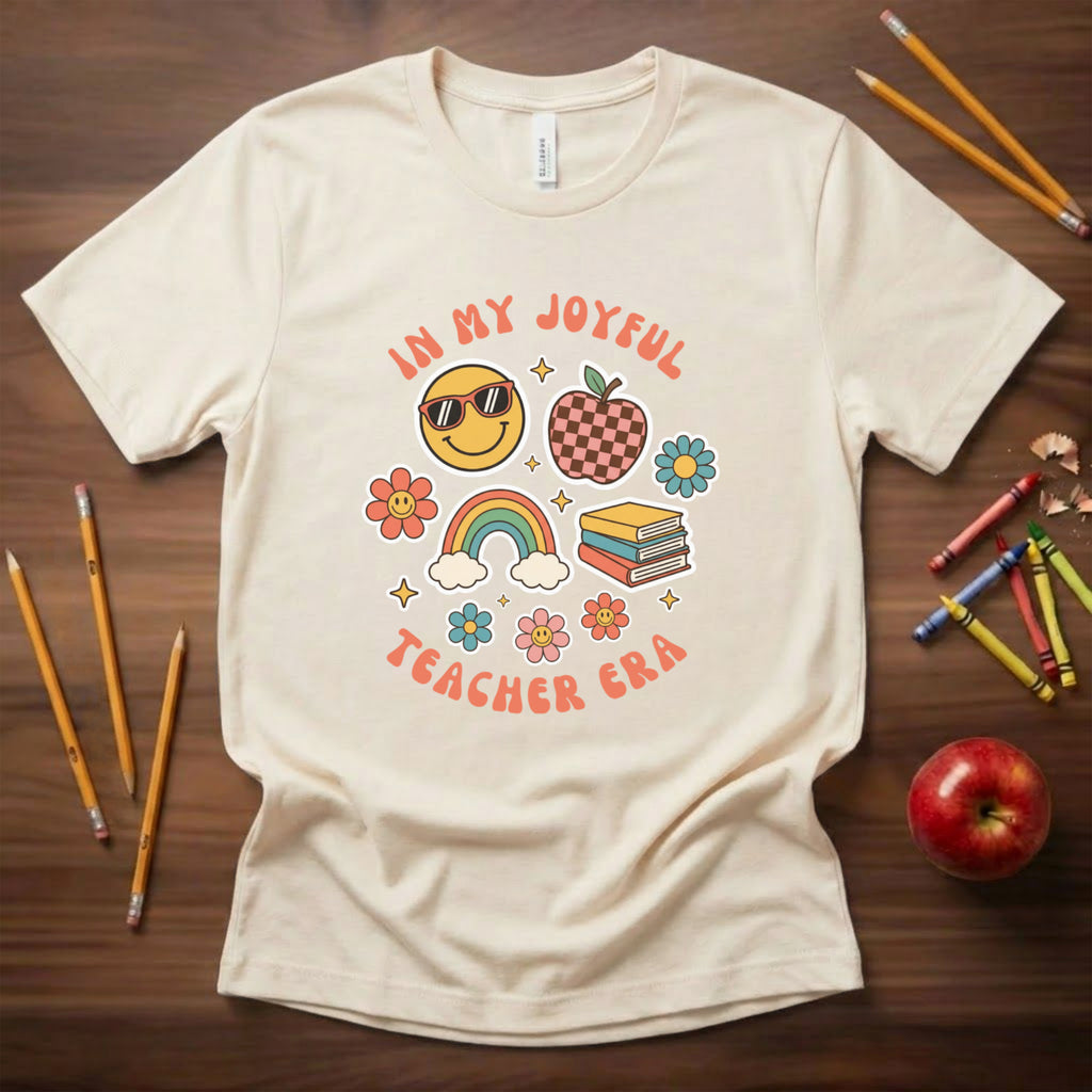 In My Joyful Teacher Era Shirt | Retro Smiley Teacher Tee | Bella Canvas 3001