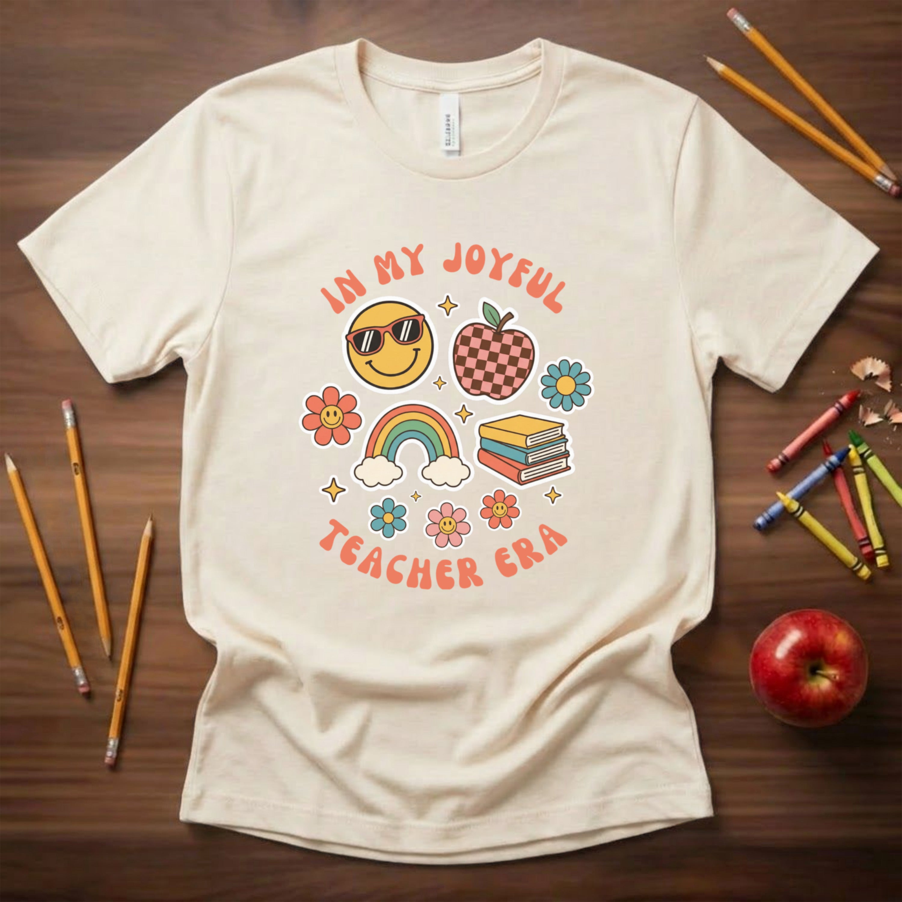 In My Joyful Teacher Era Shirt | Retro Smiley Teacher Tee | Bella Canvas 3001