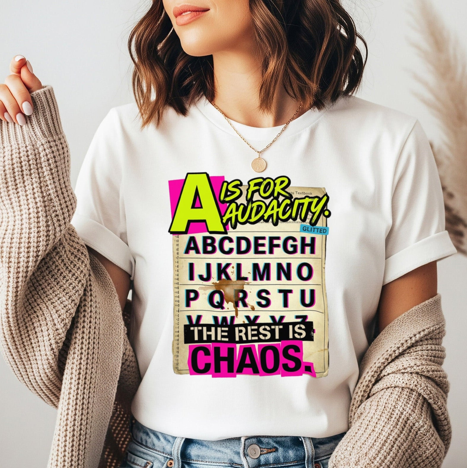 A Is for Audacity Teacher Shirt | Funny Teacher Humor Tee | Teacher Gift Idea