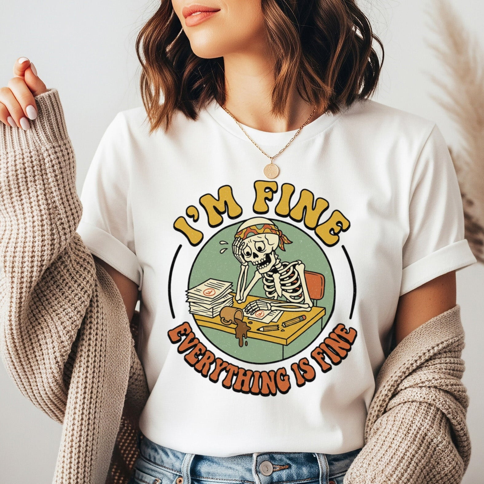 I’m Fine Everything Is Fine | Funny Teacher Shirt | Teacher Burnout Humor Gift