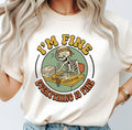 I’m Fine Everything Is Fine Teacher Shirt | Funny Grading Skeleton Tee