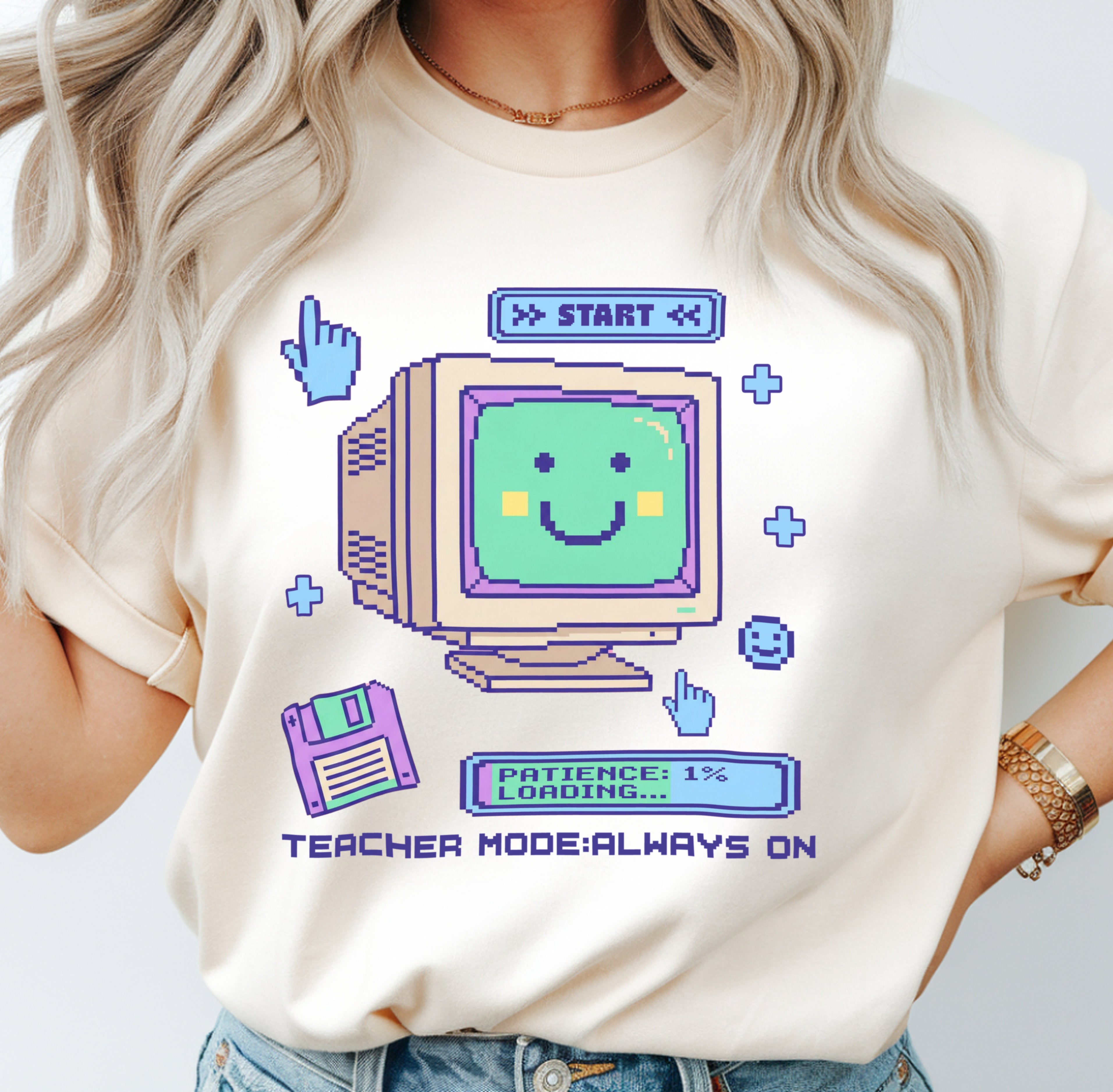 Teacher Mode Always On Shirt | Retro Computer Teacher Tee
