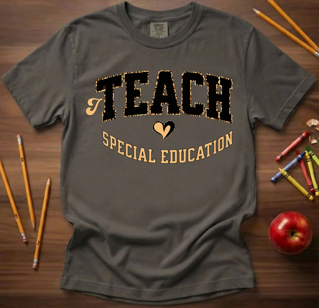 I Teach Special Education Shirt | Leopard Print Teacher Tee | SPED Teacher Appreciation Top