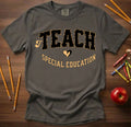 I Teach Special Education Shirt | Leopard Print Teacher Tee | SPED Teacher Appreciation Top