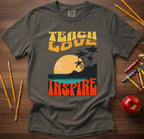 Teach Love Inspire Teacher Shirt | Sunset Retro Teacher Tee