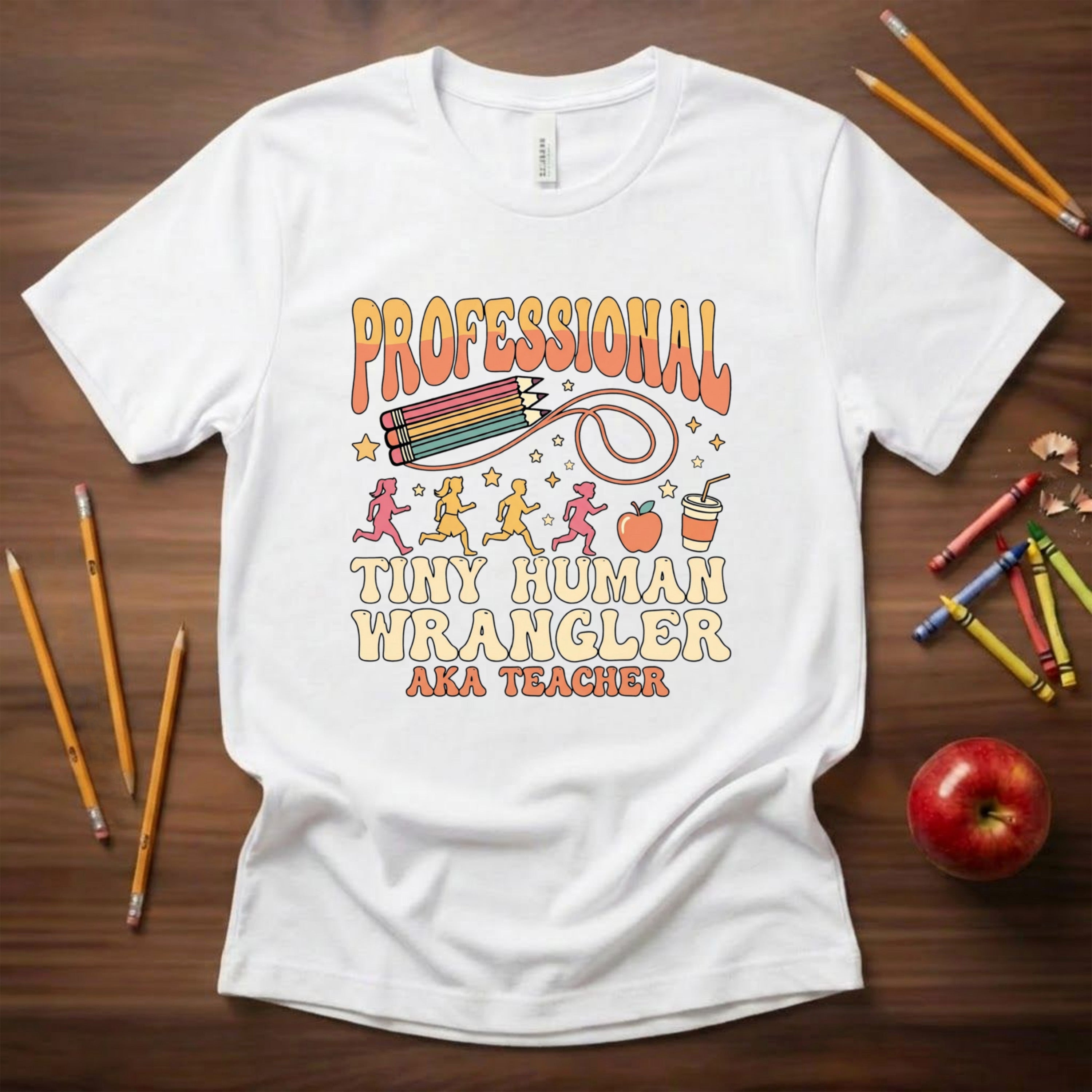 Professional Tiny Human Wrangler Teacher Shirt | Funny Elementary Teacher Tee | Premium Teacher Apparel