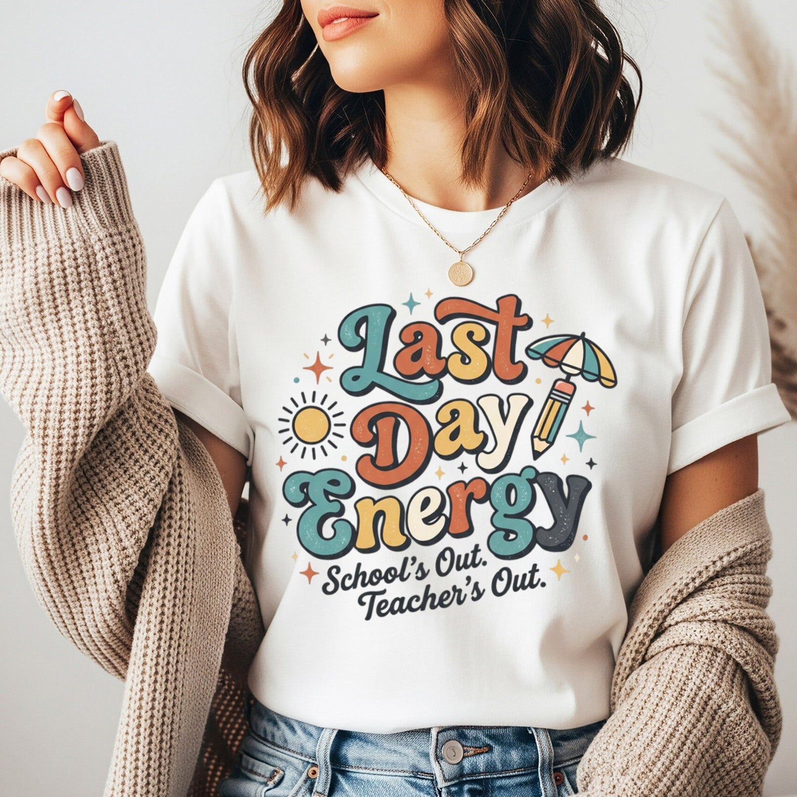 Last Day Energy Teacher Shirt | School’s Out Teacher’s Out Tee | End of Year Teacher Shirt