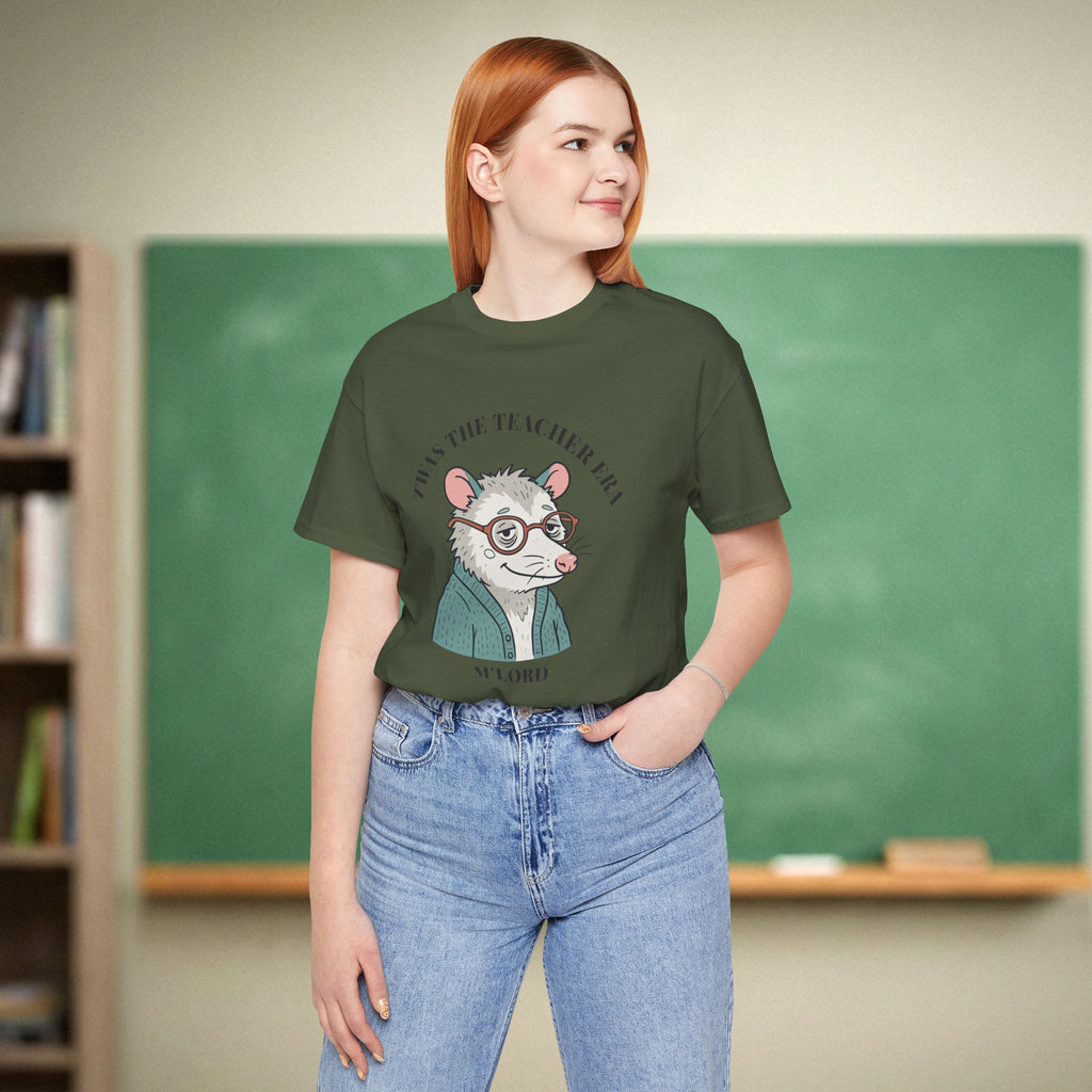 Twas the Teacher Era M'Lord Shirt | Funny Opossum Teacher Meme Tee | Bella Canvas 3001