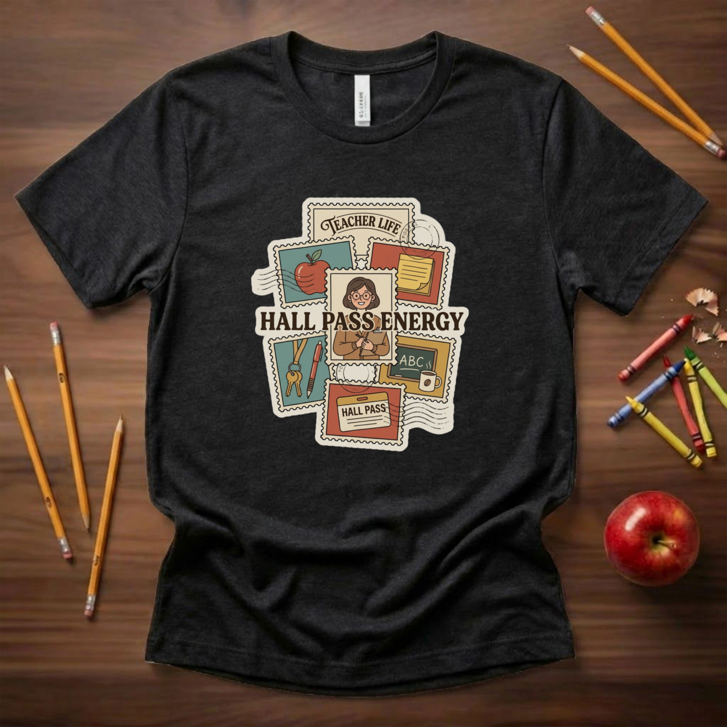 Hall Pass Energy Teacher Life | Funny Teacher Shirt | Bella Canvas 3001