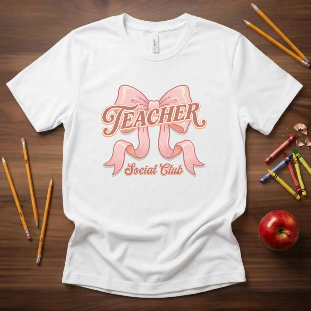 Teacher Social Club | Retro Teacher Shirt | Bella Canvas 3001
