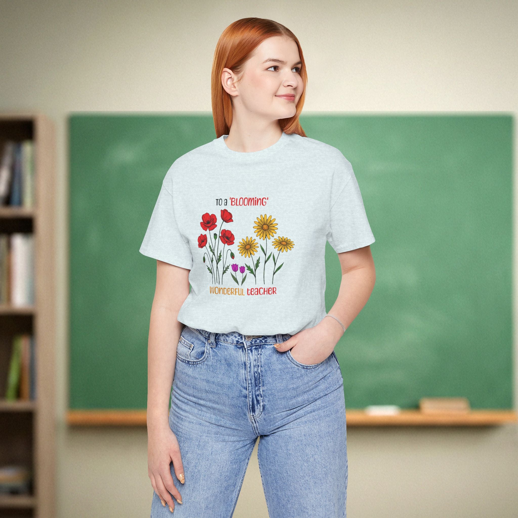 Blooming Wonderful Teacher Floral Shirt | Inspirational Teacher Gift | Bella Canvas 3001