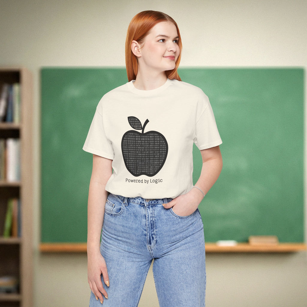 Powered by Logic Computer Science Teacher Shirt | STEM Teacher Tee | Bella Canvas 3001