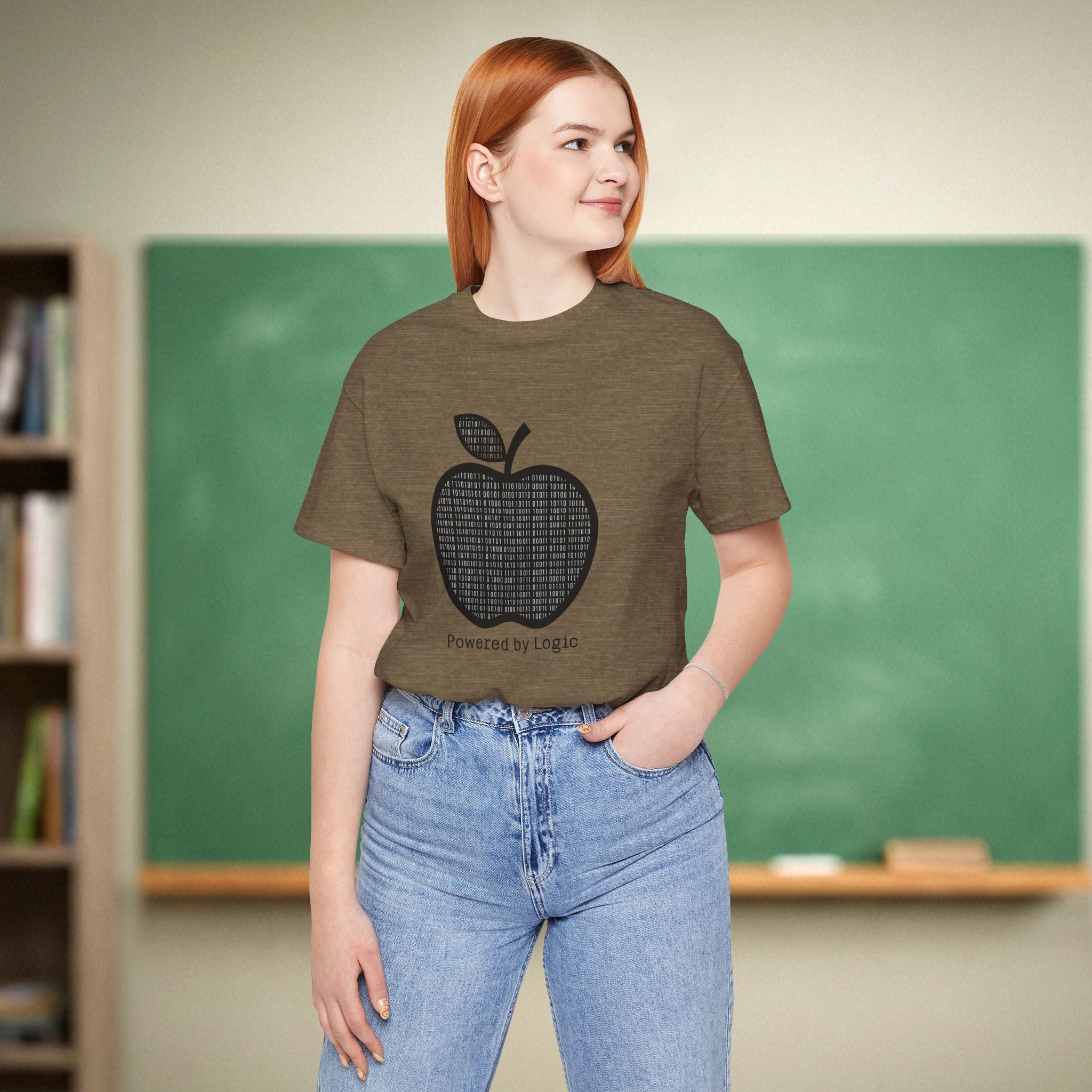 Powered by Logic Computer Science Teacher Shirt | STEM Teacher Tee | Bella Canvas 3001
