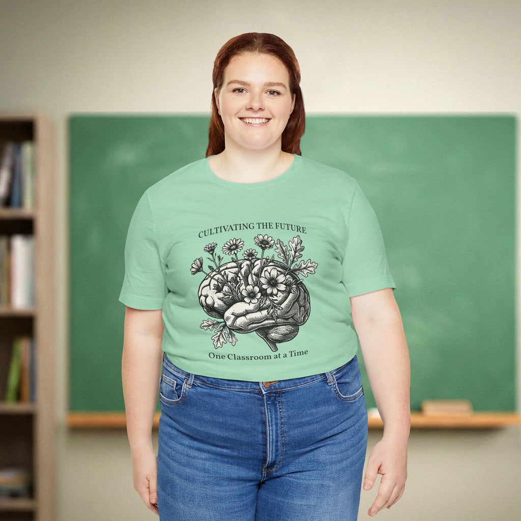Cultivating the Future Teacher Shirt | Botanical Brain Teacher Tee | Premium Teacher Tee