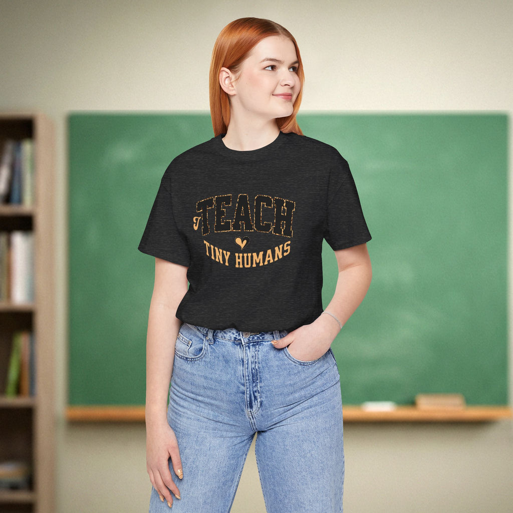 I Teach Tiny Humans Shirt | Leopard Print Early Childhood Teacher Tee