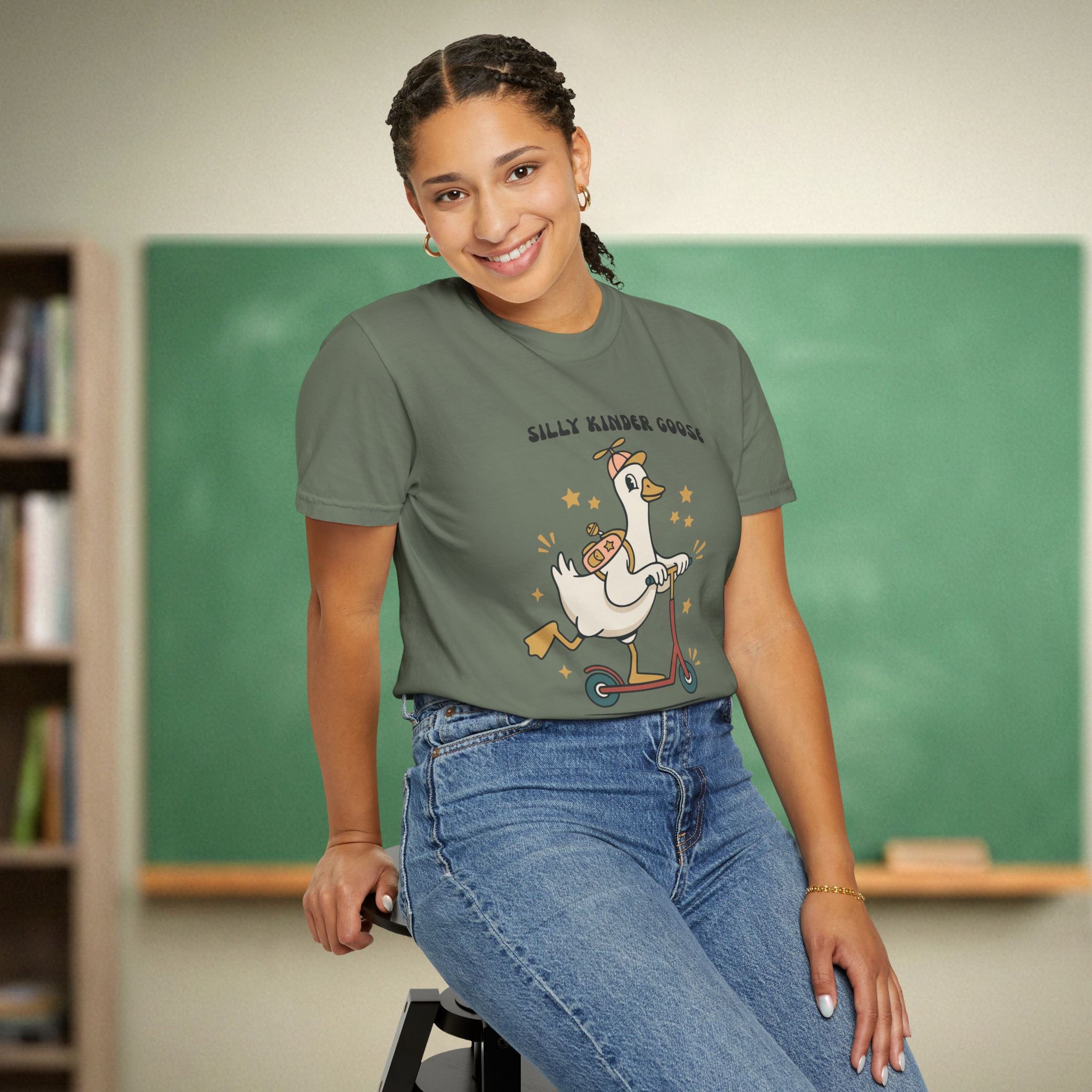Silly Kinder Goose Shirt | Funny Kindergarten Teacher Tee | Premium Comfort Colors 1717 Vintage Tee
