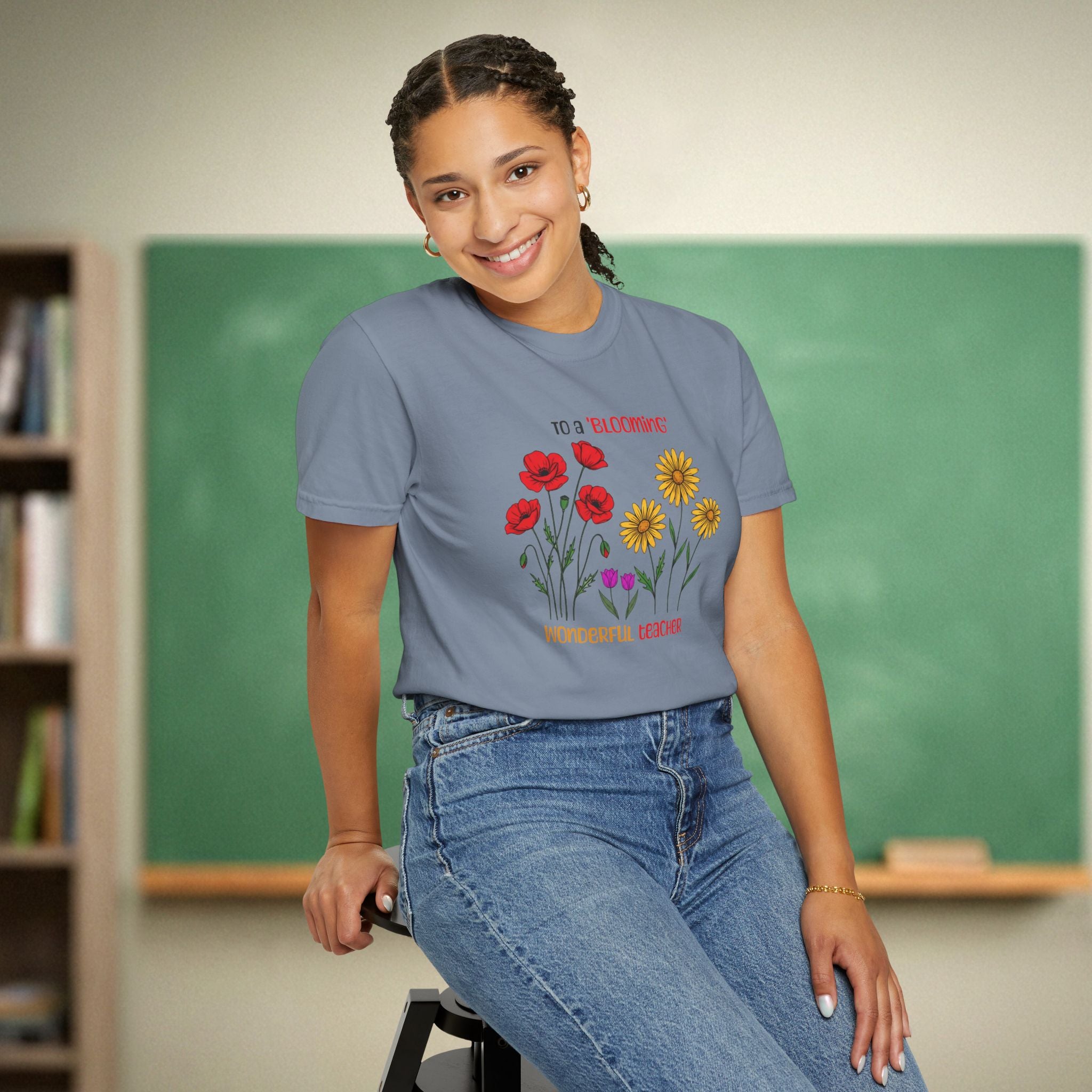 Blooming Wonderful Teacher Floral Shirt | Inspirational Teacher Gift | Premium Comfort Colors 1717 Vintage Tee