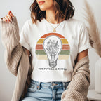 The Future Is Bright Teacher Shirt | Retro Lightbulb Classroom Tee | Bella Canvas 3001