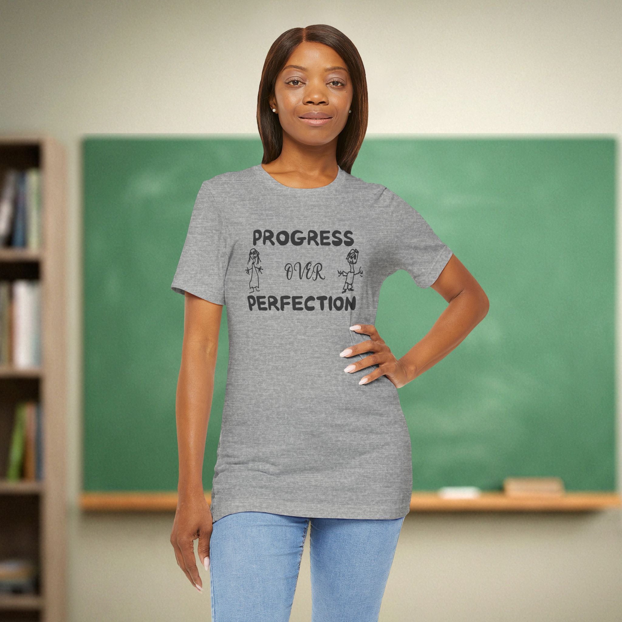 Progress Over Perfection Teacher Shirt | Growth Mindset Teacher Tee | Bella Canvas 3001